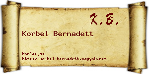 Korbel Bernadett névjegykártya