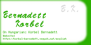 bernadett korbel business card